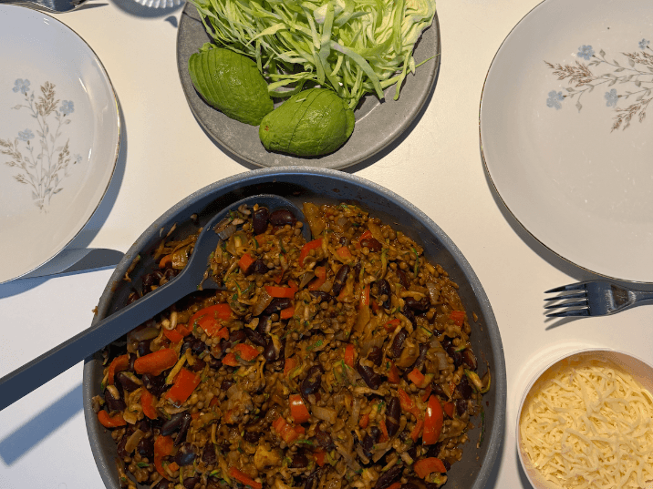 Billede af Vegetarfyld med bønner og linser til mexicanske pandekager