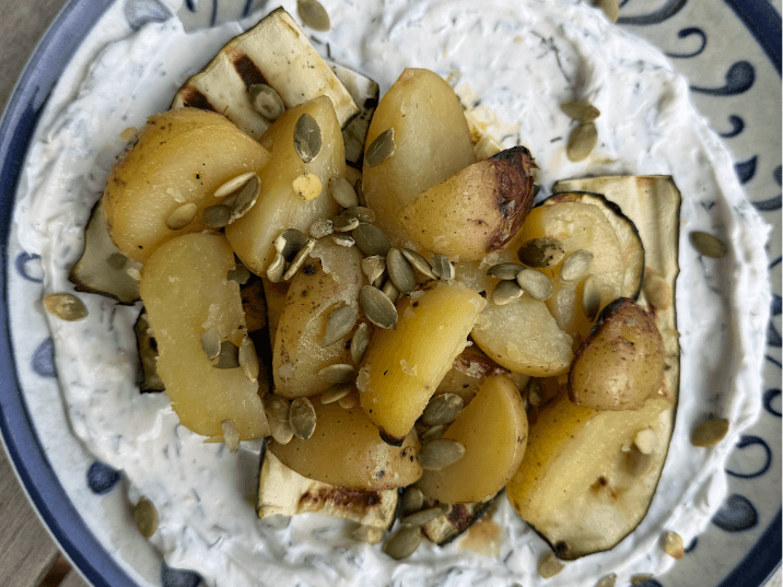 Billede af Kartofler og squash på grill med dild-citron creme